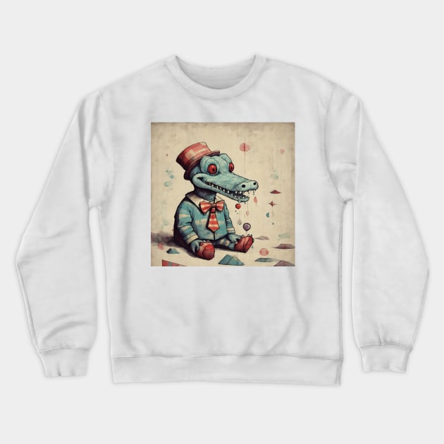 Crocodile cute retro Crewneck Sweatshirt by nonagobich